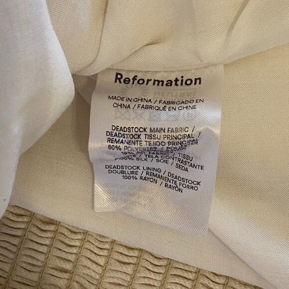Reformation Melanie Top in Ivory/Black, Like New - Picture 9 of 10